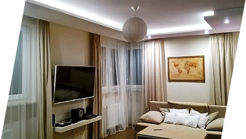 Wykończone mieszkanie - salon